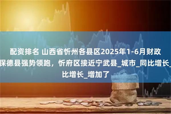 配资排名 山西省忻州各县区2025年1-6月财政收入：保德县强势领跑，忻府区接近宁武县_城市_同比增长_增加了